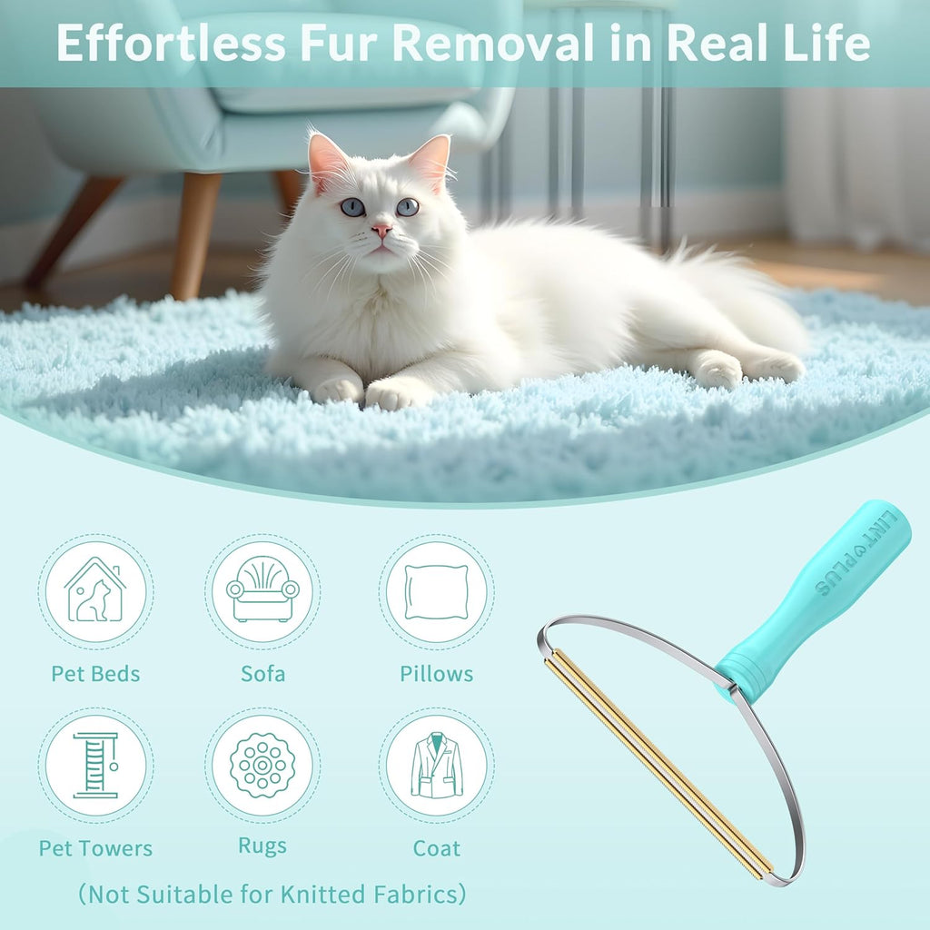 Pro Pet Hair Remover & Carpet Rake Scraper | Dog & Cat Hair Remover for Rugs, Couches & Fabric | Multi-Surface Deep Cleaning Edge Scraper