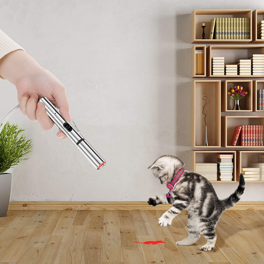 7-in-1 Laser Pointer Cat & Dog Toy | USB Rechargeable Interactive Pet Laser | 3 Modes Long Range | Indoor & Outdoor Kitten Training & Exercise Toy