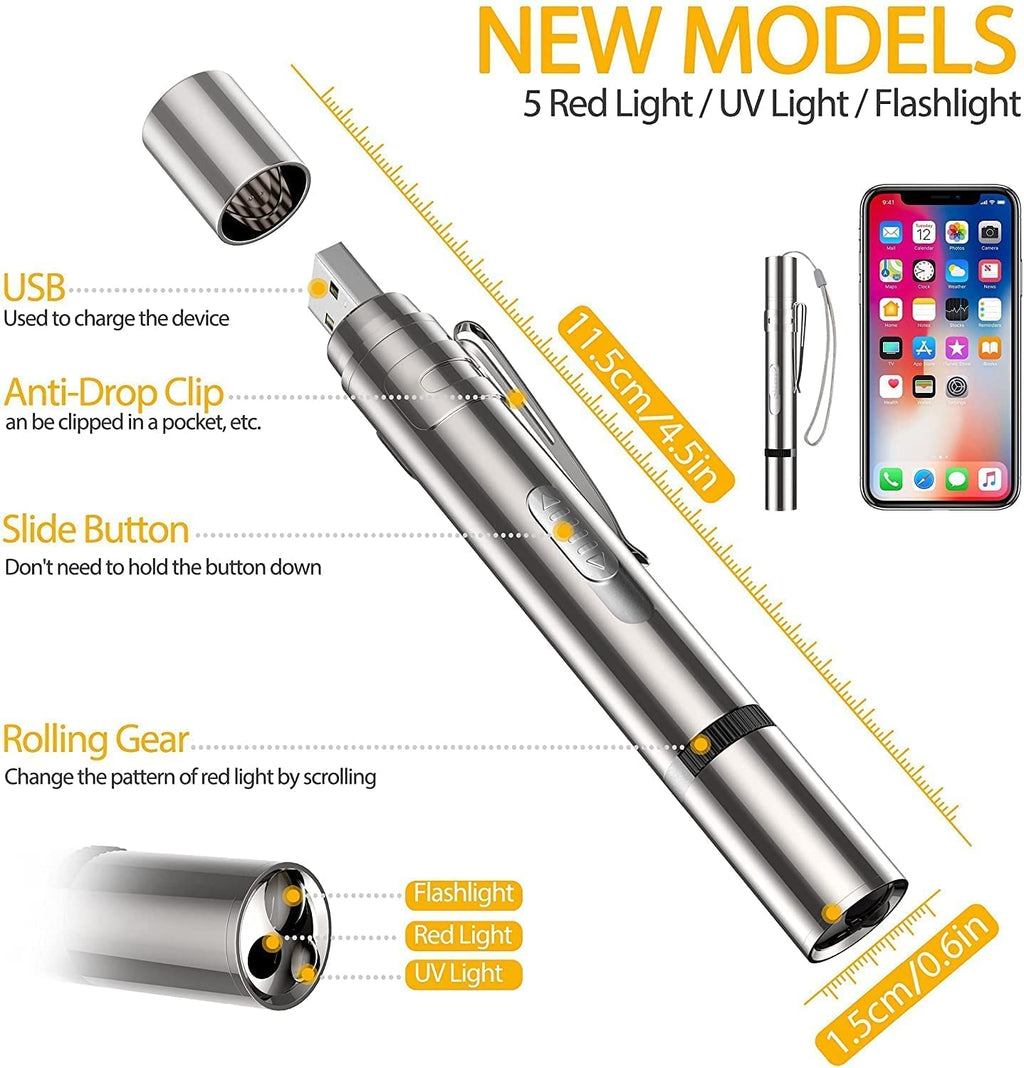 7-in-1 Laser Pointer Cat & Dog Toy | USB Rechargeable Interactive Pet Laser | 3 Modes Long Range | Indoor & Outdoor Kitten Training & Exercise Toy