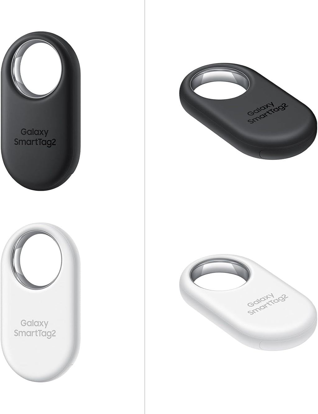 Samsung Galaxy SmartTag2 Bluetooth Tracker | Compass View & AR Lost Mode | 4 Pack (2x Black, 2x White)