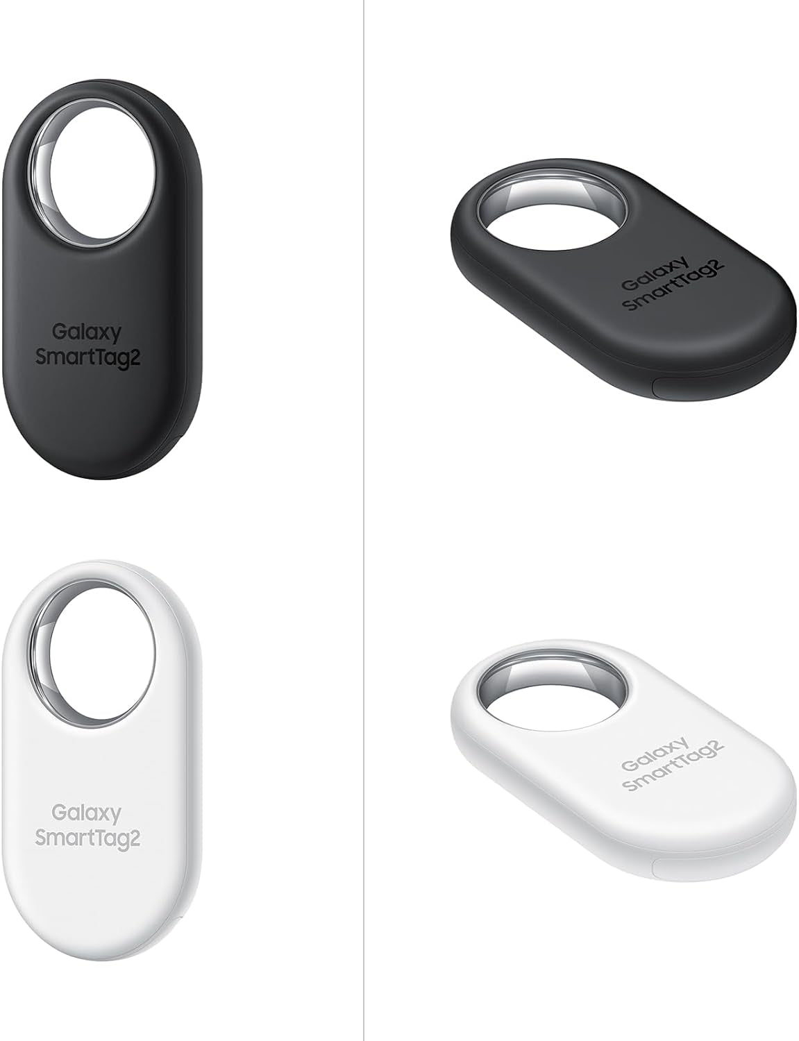 Samsung Galaxy SmartTag2 Bluetooth Tracker | Compass View & AR Lost Mode | 4 Pack (2x Black, 2x White)
