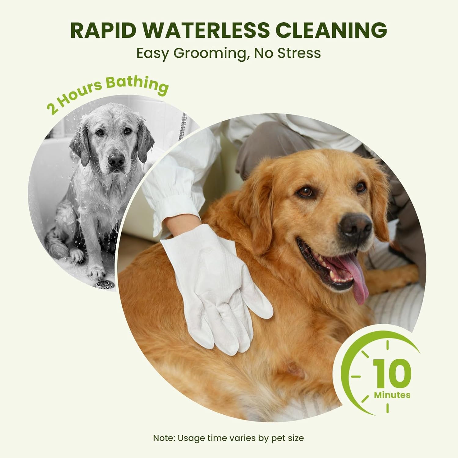 Pet Grooming Glove Wipes for Dogs & Cats | Hypoallergenic Quick Clean & Deodorizing | Fur, Paws, Eyes, Ears & Butt Wipes | Travel & Between Bath Use | 36 Pack