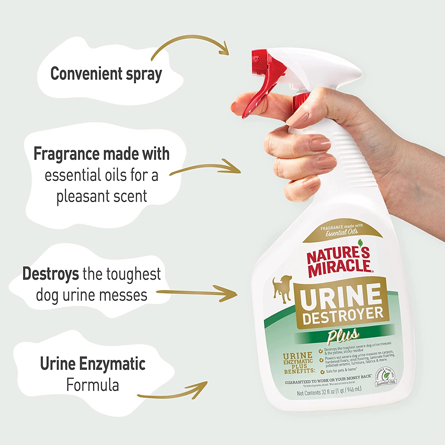Enzymatic Dog Urine Destroyer Spray | Pet-Safe Stain & Odour Remover | Aloe Rain Fragrance | 946ml (31.9 fl oz)