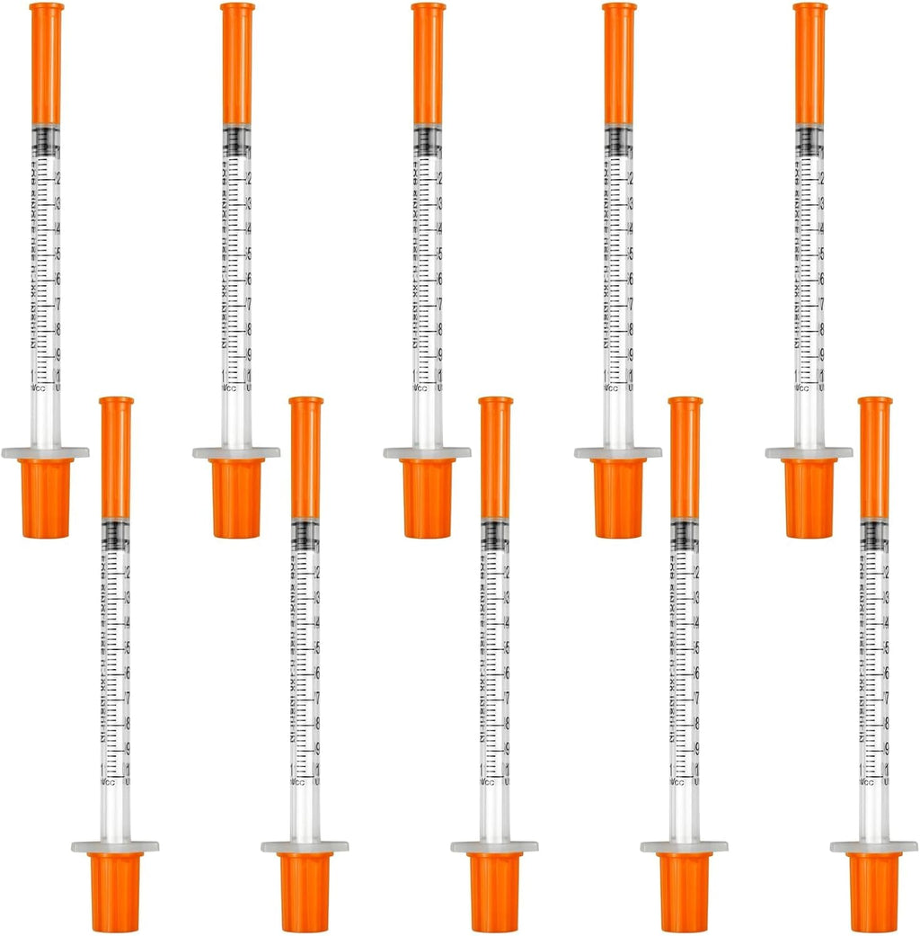 100-Pack 1ml Disposable Syringes with Needle | Individually Wrapped | For Pet Feeding, Oil, Ink & Glue Refilling | 30G 8mm Needle