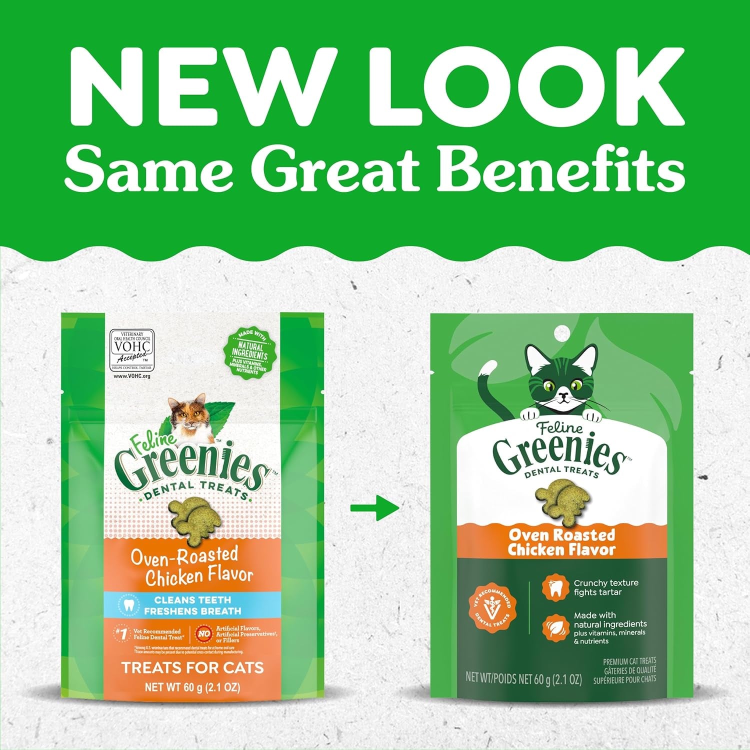 Oven-Roasted Chicken Flavour Cat Dental Treats | Teeth Cleaning & Tartar Control | Fresh Breath Cat Snacks | 60g