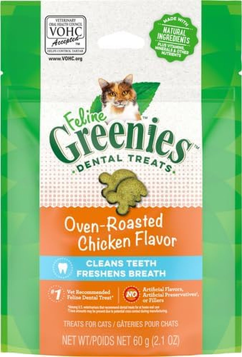 Oven-Roasted Chicken Flavour Cat Dental Treats | Teeth Cleaning & Tartar Control | Fresh Breath Cat Snacks | 60g