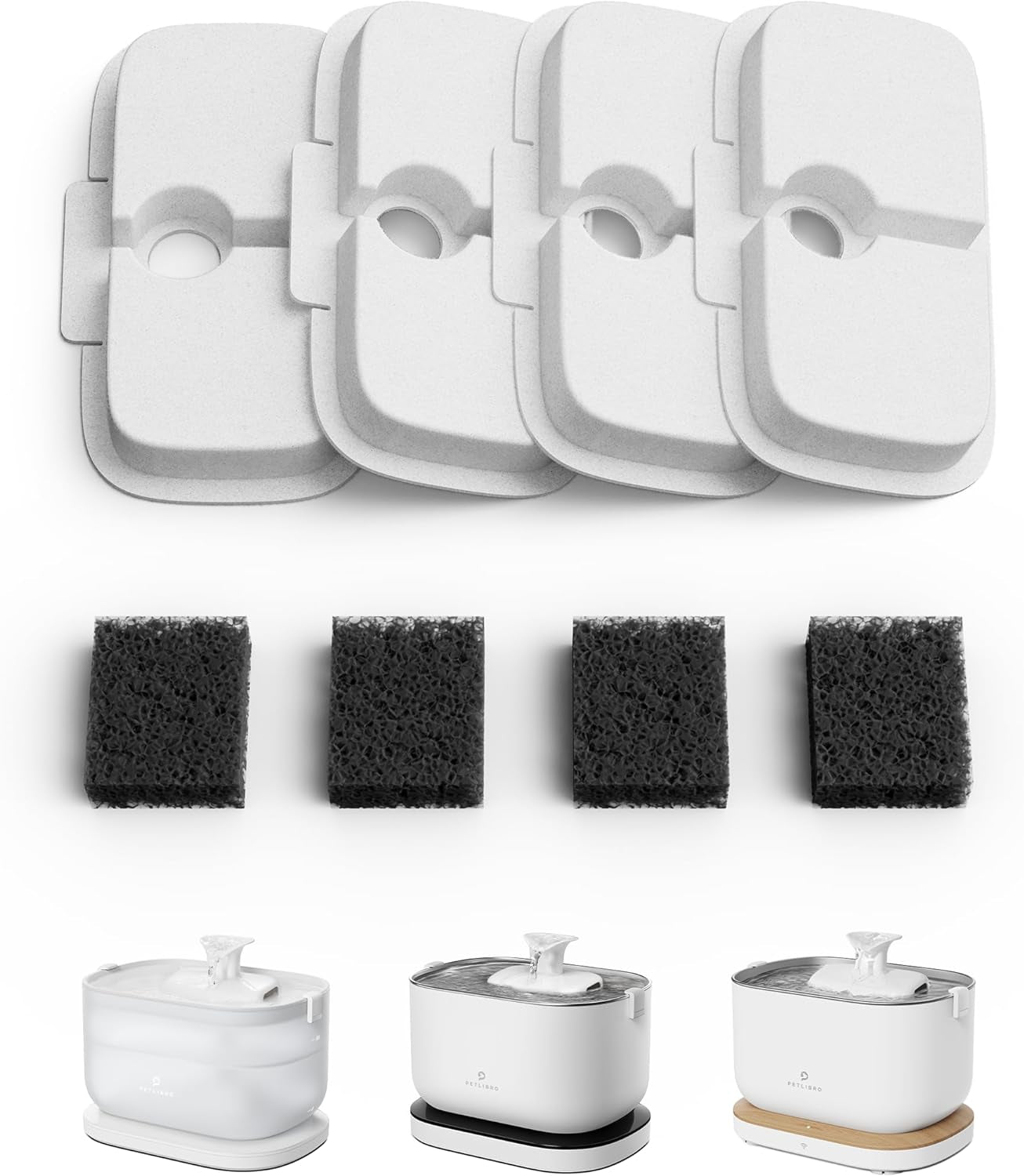 Cat Water Fountain Replacement Filters | Compatible with Dockstream & Dockstream 2 | PLWF115, PLWF106 & PLWF116 | 4-Pack