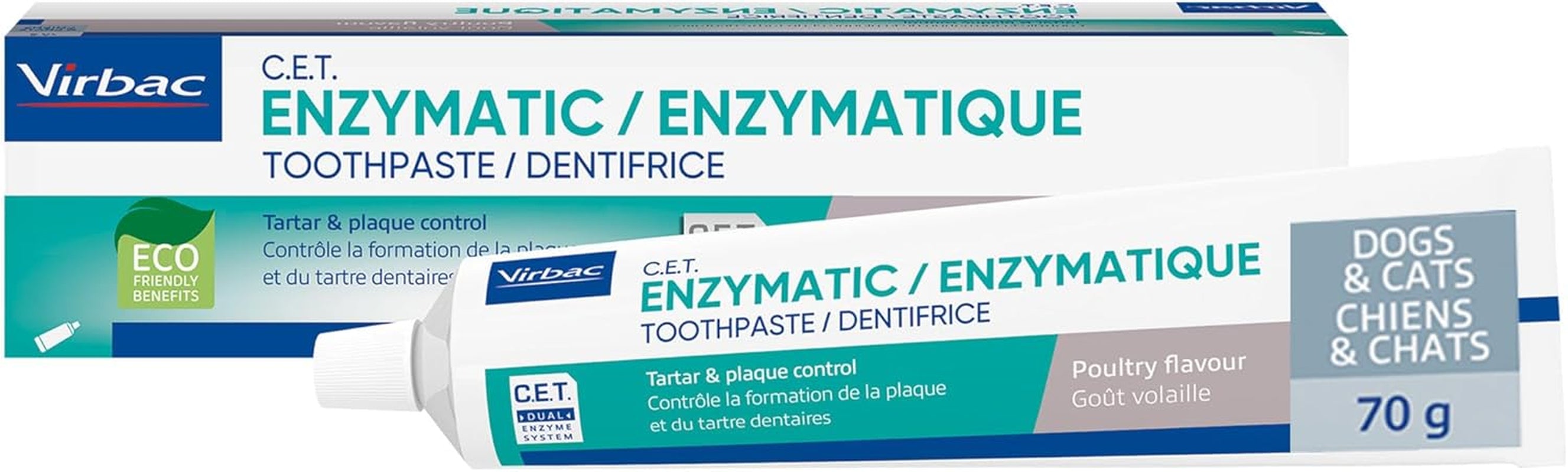 CET Enzymatic Dog & Cat Toothpaste | Plaque & Tartar Removal for Fresh Breath | Pet Dental Care | Poultry Flavor | 2.5 oz