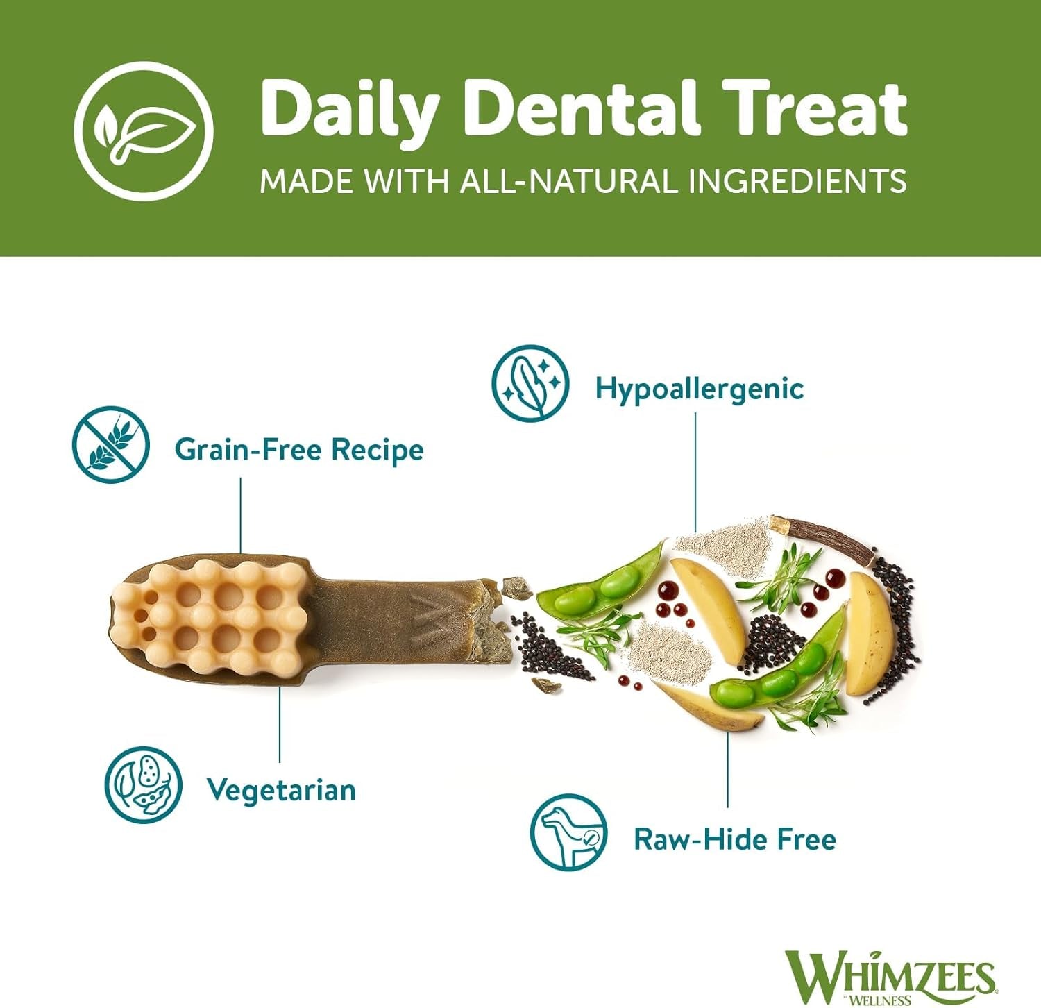 Dental Dog Treats Variety Box | Daily Dental Chews for Medium Dogs 12-18kg | Natural Tartar & Plaque Control | 28 Pack