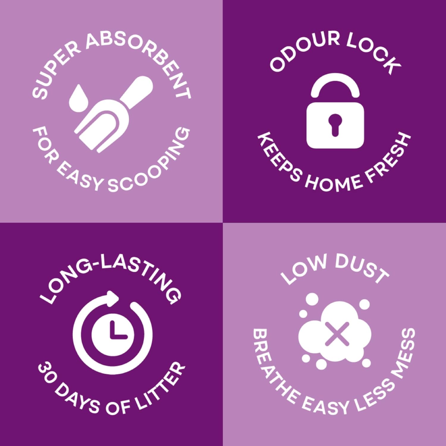 Lavender Cat & Kitten Litter, 15Kg - Long Lasting Clumping & Scoopable, Odour Neutraliser, Easy to Clean, Mild Lavender Scent