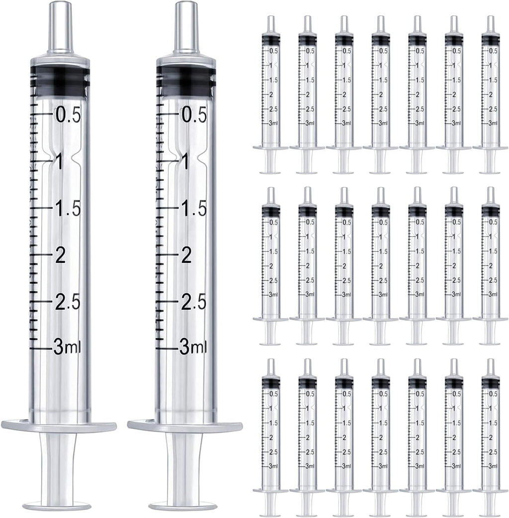 50-Pack 3ml Plastic Syringes Without Needle | Bulk Liquid Measuring Syringes | Individually Sealed | For Scientific Labs, Medical & Industrial Use