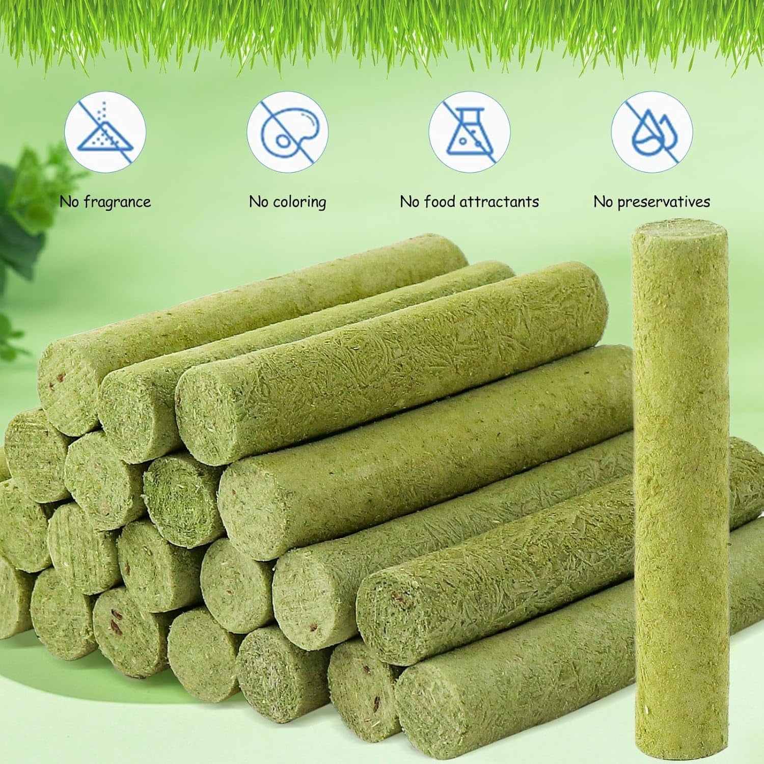 Freeze-Dried Cat Grass Stick Treats | Edible Dental Chew Toys for Cats & Kittens | Teeth Cleaning & Hairball Removal | 100g