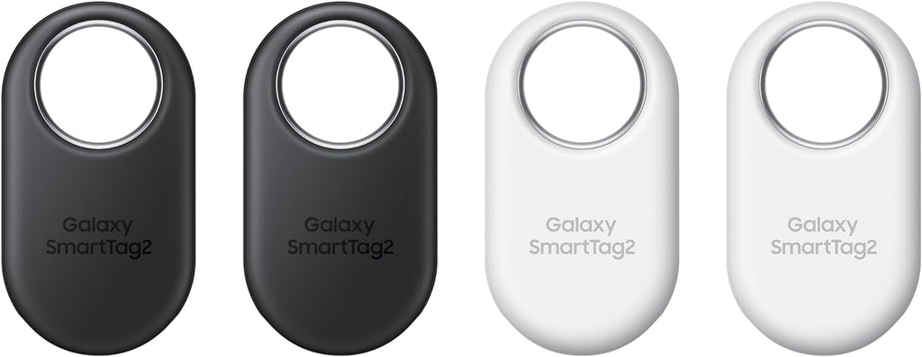 Samsung Galaxy SmartTag2 Bluetooth Tracker | Compass View & AR Lost Mode | 4 Pack (2x Black, 2x White)