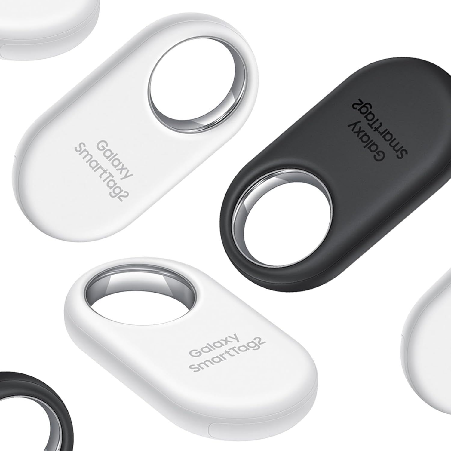 Samsung Galaxy SmartTag2 Bluetooth Tracker | Compass View & AR Lost Mode | 4 Pack (2x Black, 2x White)