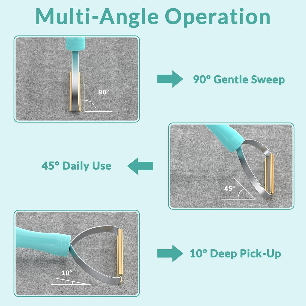 Pro Pet Hair Remover & Carpet Rake Scraper | Dog & Cat Hair Remover for Rugs, Couches & Fabric | Multi-Surface Deep Cleaning Edge Scraper