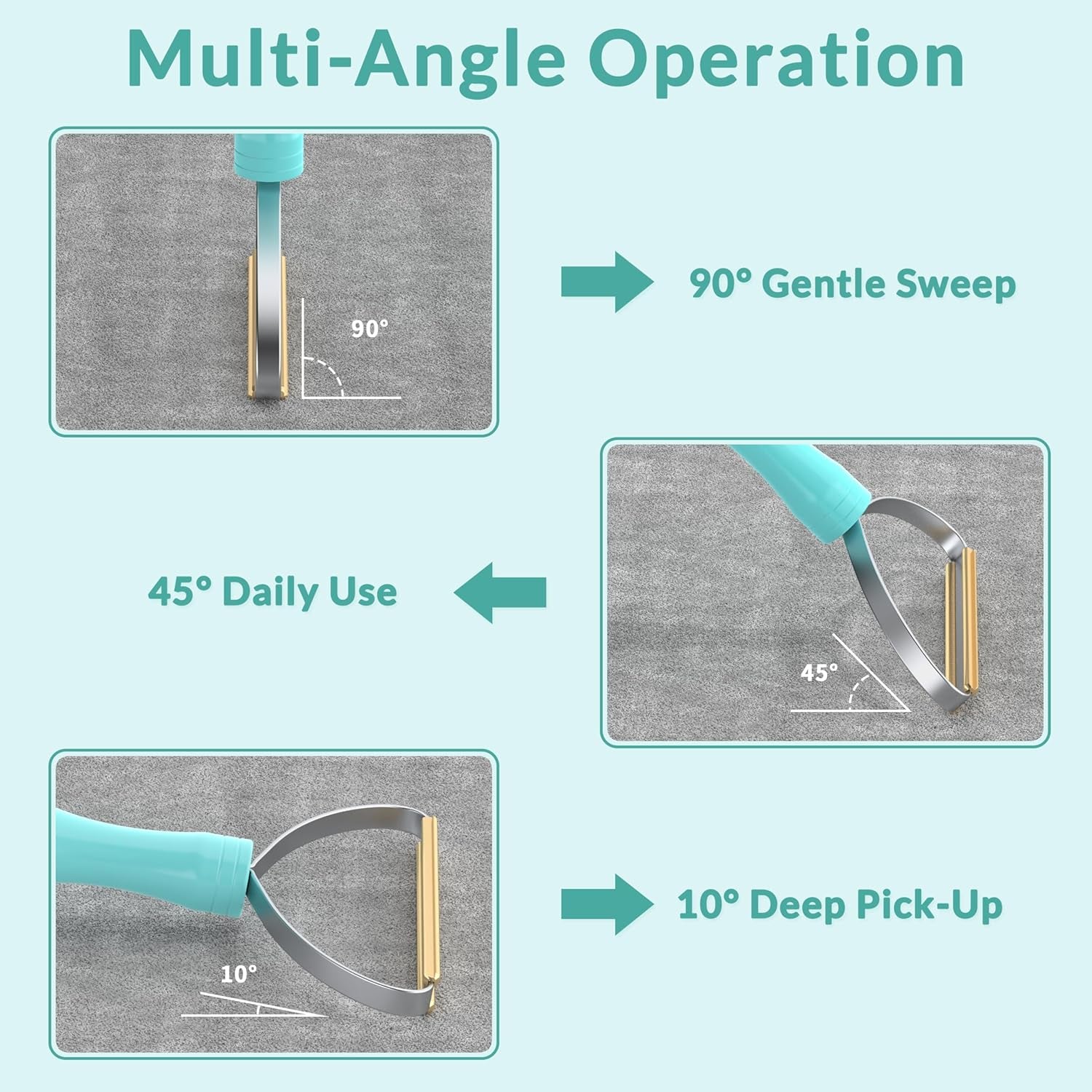 Pro Pet Hair Remover & Carpet Rake Scraper | Dog & Cat Hair Remover for Rugs, Couches & Fabric | Multi-Surface Deep Cleaning Edge Scraper