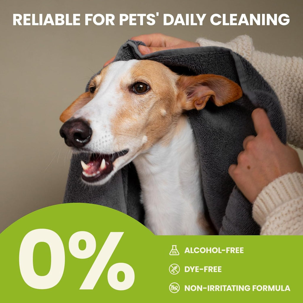 Pet Ear Cleaning Finger Wipes for Dogs & Cats | Thick Aloe Vera Ear Cleaner | Natural Deodorizing & Odour Relief | Grooming Wipes for Kittens & Small Animals | 50 Count