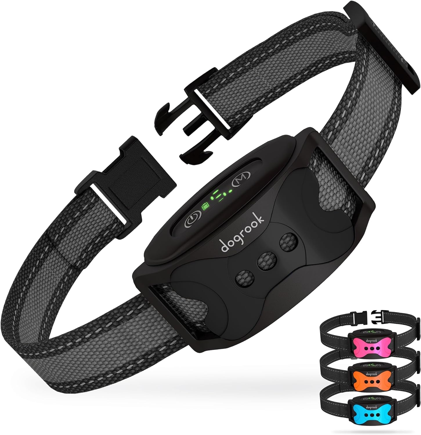 No Shock Bark Collar for Dogs | Smart Rechargeable Anti-Bark Training Collar | Beep & Vibration | Small, Medium & Large Dogs | 12-110 lbs