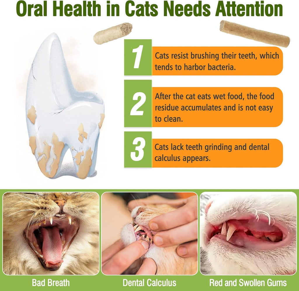 Freeze-Dried Cat Chew Sticks | Dental Treats for Cats & Kittens | Tartar Control & Fresh Breath | Teething Sticks | 50g