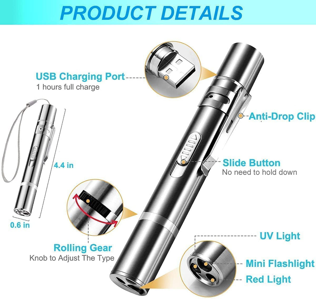 7-in-1 Laser Pointer Cat & Dog Toy | USB Rechargeable Interactive Pet Laser | 3 Modes Long Range | Indoor & Outdoor Kitten Training & Exercise Toy