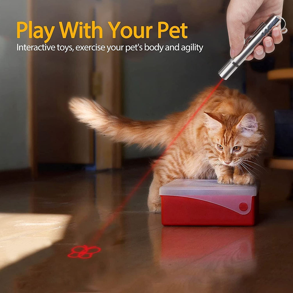 7-in-1 Laser Pointer Cat & Dog Toy | USB Rechargeable Interactive Pet Laser | 3 Modes Long Range | Indoor & Outdoor Kitten Training & Exercise Toy