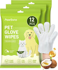 Pet Grooming Glove Wipes for Dogs & Cats | Hypoallergenic Quick Clean & Deodorizing | Fur, Paws, Eyes, Ears & Butt Wipes | Travel & Between Bath Use | 36 Pack