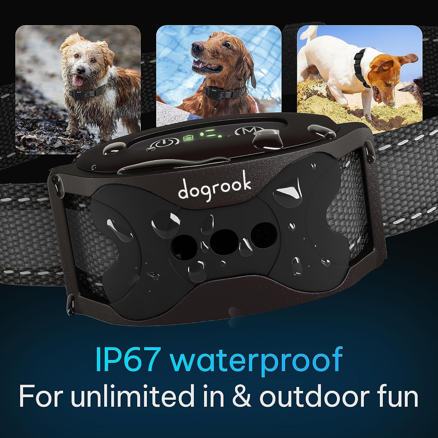 No Shock Bark Collar for Dogs | Smart Rechargeable Anti-Bark Training Collar | Beep & Vibration | Small, Medium & Large Dogs | 12-110 lbs